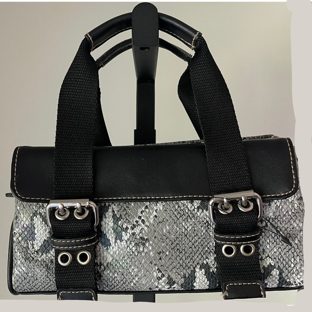 Vintage Y2K Nine West Snakeskin Print East West Shoulder Bag NWOT